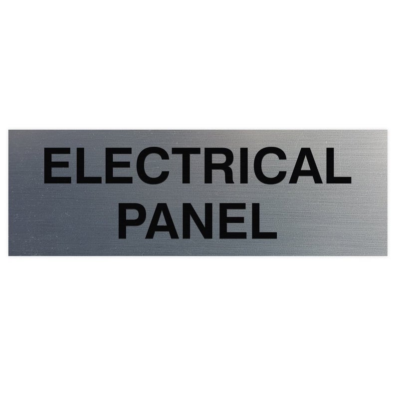 All Quality Basic Electrical Panel Sign - Fire Regulation Safety Compliance Sign - Silver - Medium (1 Pack) - Image 1